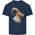 A Watercolour Goat Farming Kids T-Shirt Childrens Navy Blue