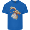 A Watercolour Goat Farming Kids T-Shirt Childrens Royal Blue