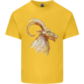 A Watercolour Goat Farming Kids T-Shirt Childrens Yellow