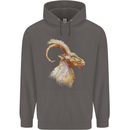 A Watercolour Goat Farming Mens 80% Cotton Hoodie Charcoal