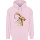 A Watercolour Goat Farming Mens 80% Cotton Hoodie Light Pink