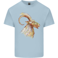 A Watercolour Goat Farming Mens Cotton T-Shirt Tee Top Light Blue