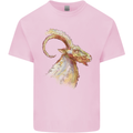 A Watercolour Goat Farming Mens Cotton T-Shirt Tee Top Light Pink