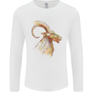 A Watercolour Goat Farming Mens Long Sleeve T-Shirt White