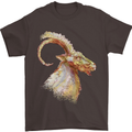 A Watercolour Goat Farming Mens T-Shirt 100% Cotton Dark Chocolate