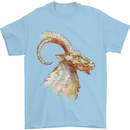 A Watercolour Goat Farming Mens T-Shirt 100% Cotton Light Blue