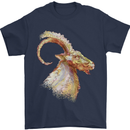 A Watercolour Goat Farming Mens T-Shirt 100% Cotton Navy Blue