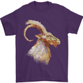 A Watercolour Goat Farming Mens T-Shirt 100% Cotton Purple
