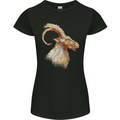A Watercolour Goat Farming Womens Petite Cut T-Shirt Black