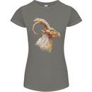 A Watercolour Goat Farming Womens Petite Cut T-Shirt Charcoal