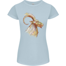 A Watercolour Goat Farming Womens Petite Cut T-Shirt Light Blue