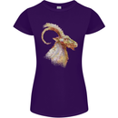 A Watercolour Goat Farming Womens Petite Cut T-Shirt Purple
