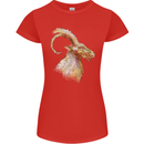 A Watercolour Goat Farming Womens Petite Cut T-Shirt Red