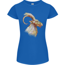 A Watercolour Goat Farming Womens Petite Cut T-Shirt Royal Blue