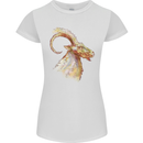 A Watercolour Goat Farming Womens Petite Cut T-Shirt White