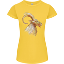 A Watercolour Goat Farming Womens Petite Cut T-Shirt Yellow