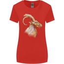 A Watercolour Goat Farming Womens Wider Cut T-Shirt Red