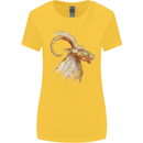 A Watercolour Goat Farming Womens Wider Cut T-Shirt Yellow