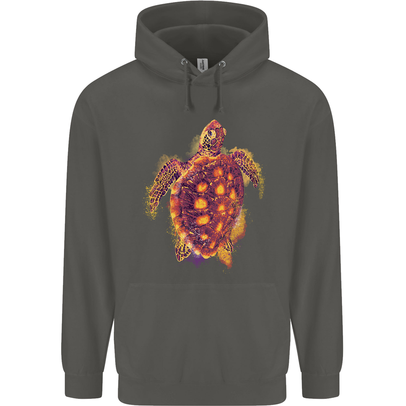 A Watercolour Turtle Childrens Kids Hoodie Storm Grey