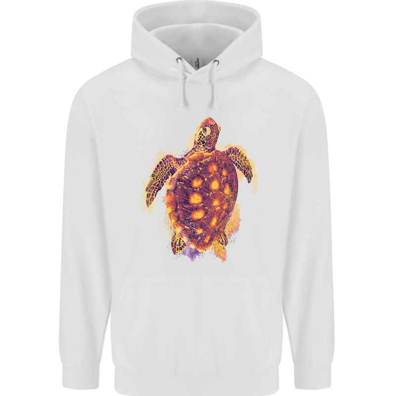 A Watercolour Turtle Childrens Kids Hoodie White
