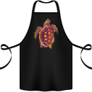 A Watercolour Turtle Cotton Apron 100% Organic Black