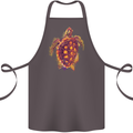 A Watercolour Turtle Cotton Apron 100% Organic Dark Grey