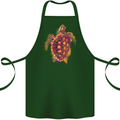 A Watercolour Turtle Cotton Apron 100% Organic Forest Green