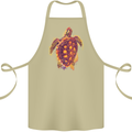 A Watercolour Turtle Cotton Apron 100% Organic Khaki