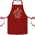 A Watercolour Turtle Cotton Apron 100% Organic Maroon