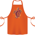 A Watercolour Turtle Cotton Apron 100% Organic Orange