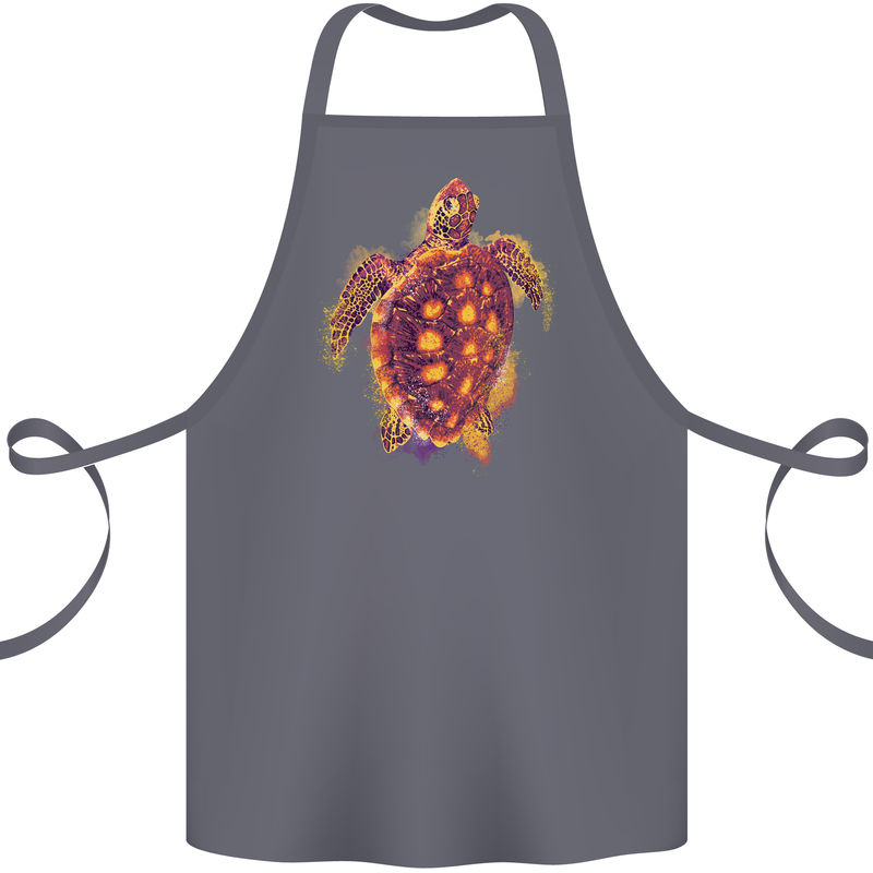 A Watercolour Turtle Cotton Apron 100% Organic Steel