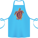 A Watercolour Turtle Cotton Apron 100% Organic Turquoise