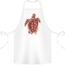 A Watercolour Turtle Cotton Apron 100% Organic White