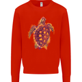A Watercolour Turtle Kids Sweatshirt Jumper Bright Red