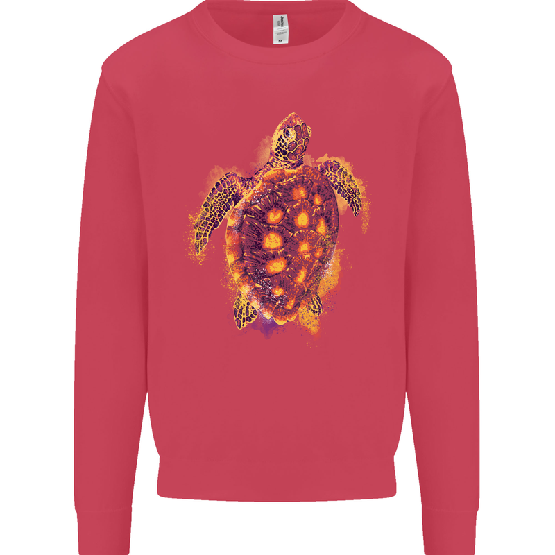 A Watercolour Turtle Kids Sweatshirt Jumper Heliconia