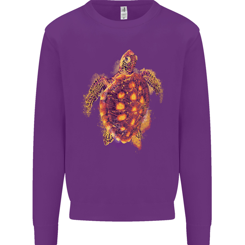 A Watercolour Turtle Kids Sweatshirt Jumper Purple