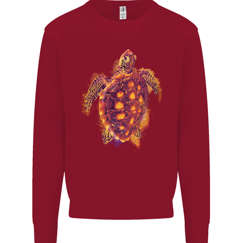 A Watercolour Turtle Kids Sweatshirt Jumper Red