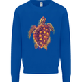 A Watercolour Turtle Kids Sweatshirt Jumper Royal Blue