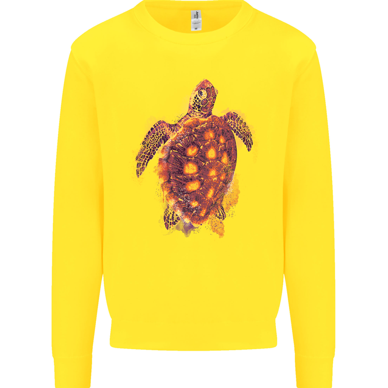 A Watercolour Turtle Kids Sweatshirt Jumper Yellow