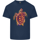 A Watercolour Turtle Kids T-Shirt Childrens Navy Blue