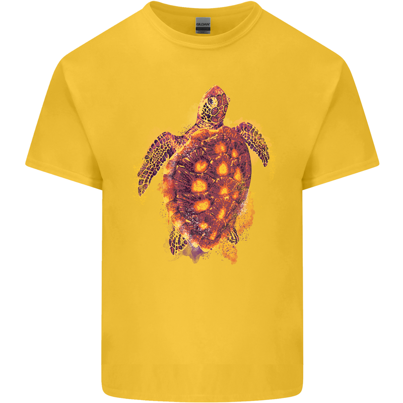 A Watercolour Turtle Kids T-Shirt Childrens Yellow