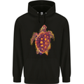 A Watercolour Turtle Mens 80% Cotton Hoodie Black