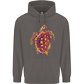 A Watercolour Turtle Mens 80% Cotton Hoodie Charcoal