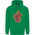 A Watercolour Turtle Mens 80% Cotton Hoodie Irish Green