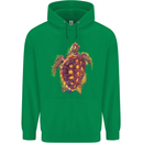 A Watercolour Turtle Mens 80% Cotton Hoodie Irish Green