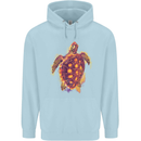 A Watercolour Turtle Mens 80% Cotton Hoodie Light Blue