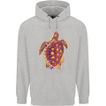A Watercolour Turtle Mens 80% Cotton Hoodie Sports Grey
