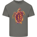 A Watercolour Turtle Mens Cotton T-Shirt Tee Top Charcoal