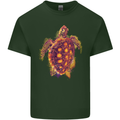 A Watercolour Turtle Mens Cotton T-Shirt Tee Top Forest Green