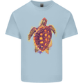 A Watercolour Turtle Mens Cotton T-Shirt Tee Top Light Blue